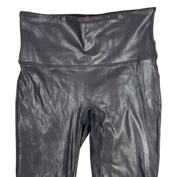 SPANX Womens Size L Ready to Wow Faux Leather Leggings Ankle Length Black 2437 - Picture 2 of 11